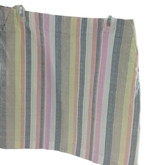 Loft Womens Size 8 Multicolor Striped Skirt Cotton Blend Casual Summer Wear - Picture 3 of 7